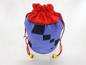 リサイクル　市松模様織出し巾着